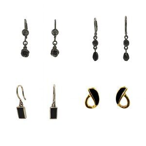 4 Pairs of Black Earrings
